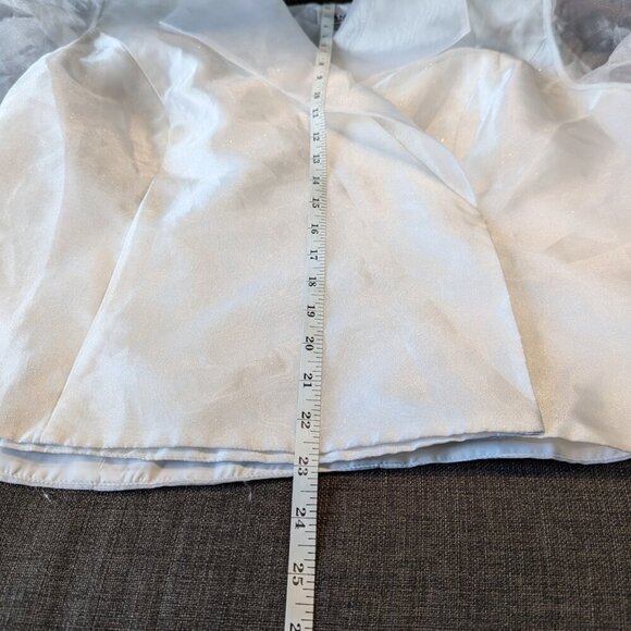R&M Richards Vintage White Formal Bolero | Sheer Sparkle Details - Picture 9 of 9
